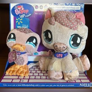 Littlest LPS VIP Friends Horse Pony and Duck Plush Pets NEW